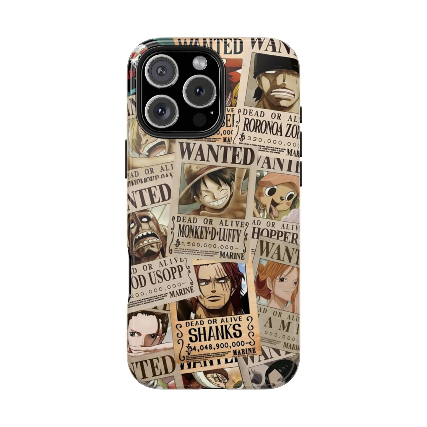 Anime-Inspired Tough Phone Case - Wanted Poster Design for One Piece Fans