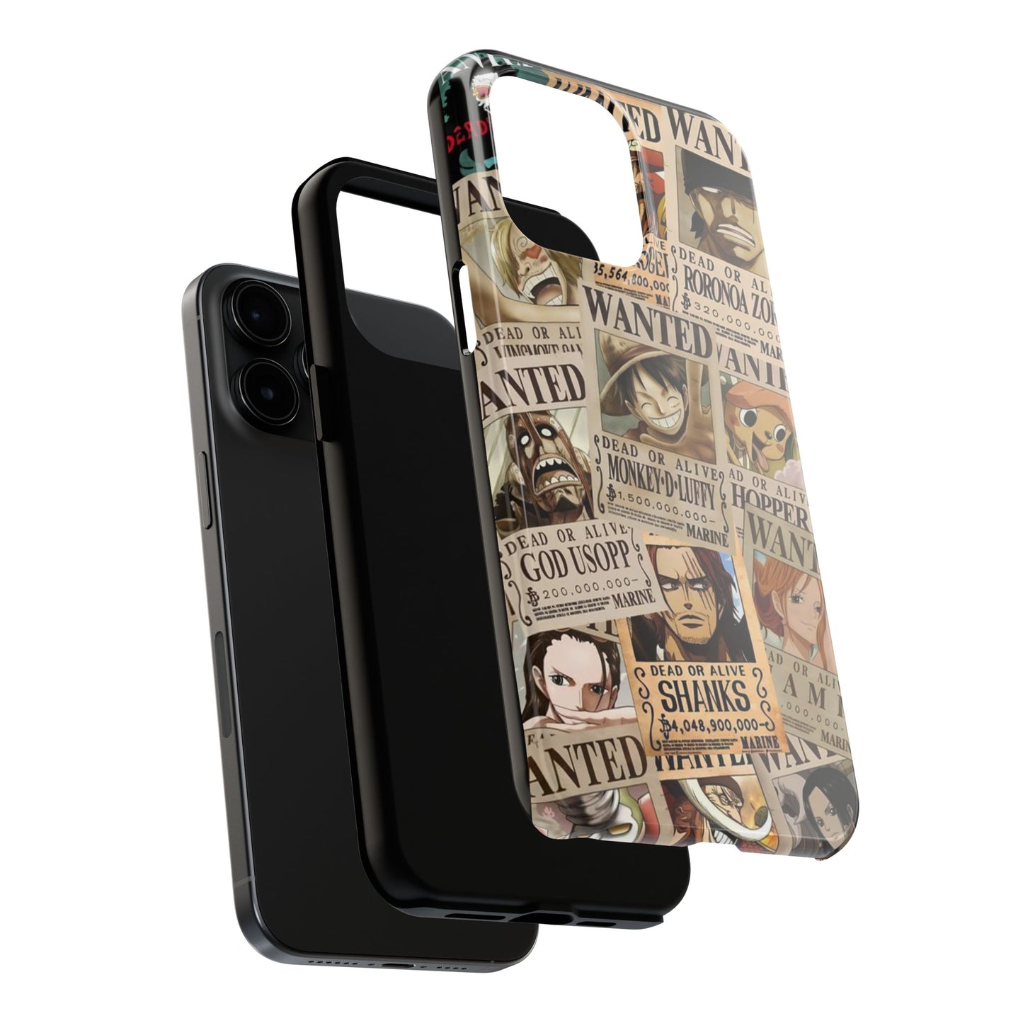 Anime-Inspired Tough Phone Case - Wanted Poster Design for One Piece Fans
