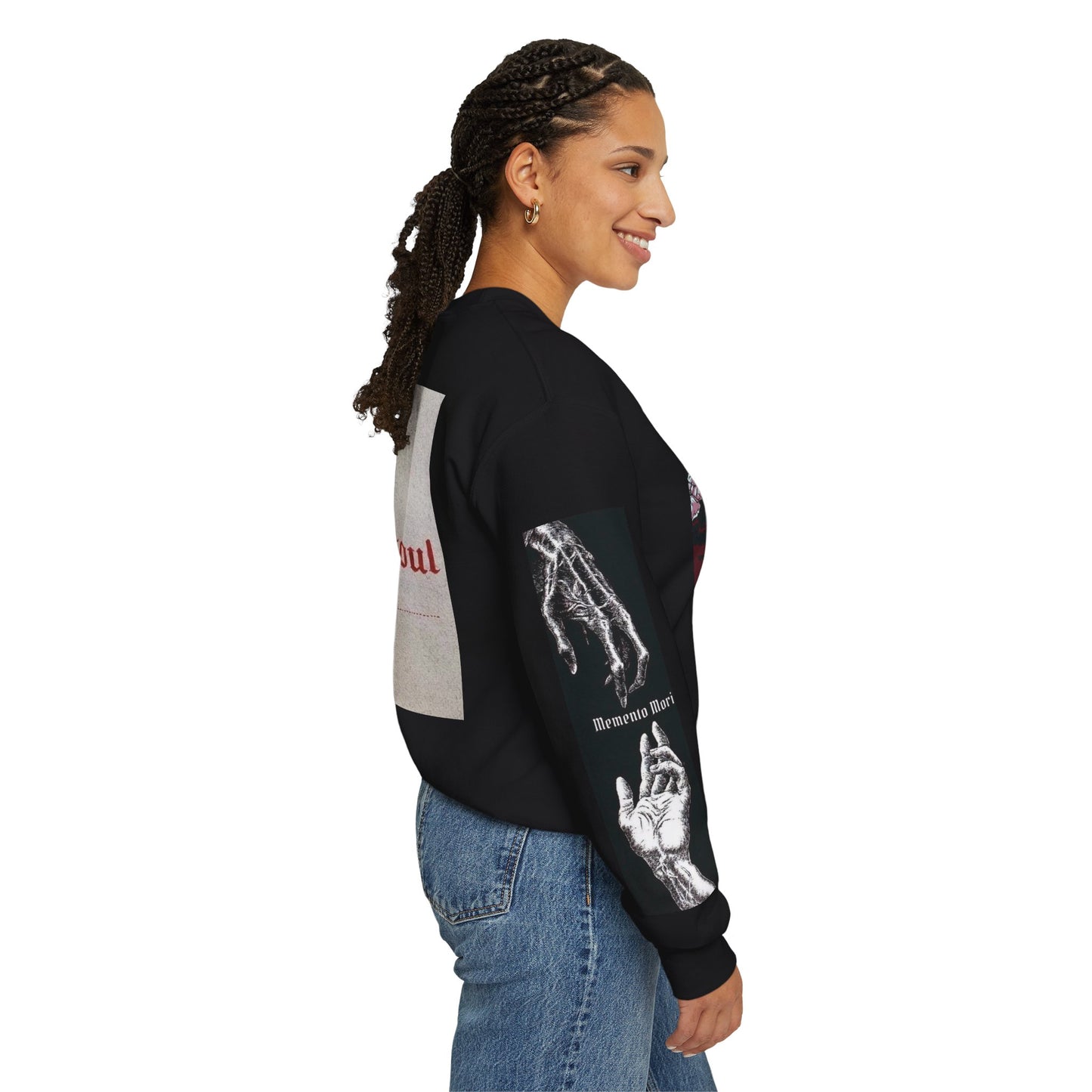 Unisex Heavy Blend™ Crewneck Sweatshirt - Edgy Graphic Design with Skull & Cat