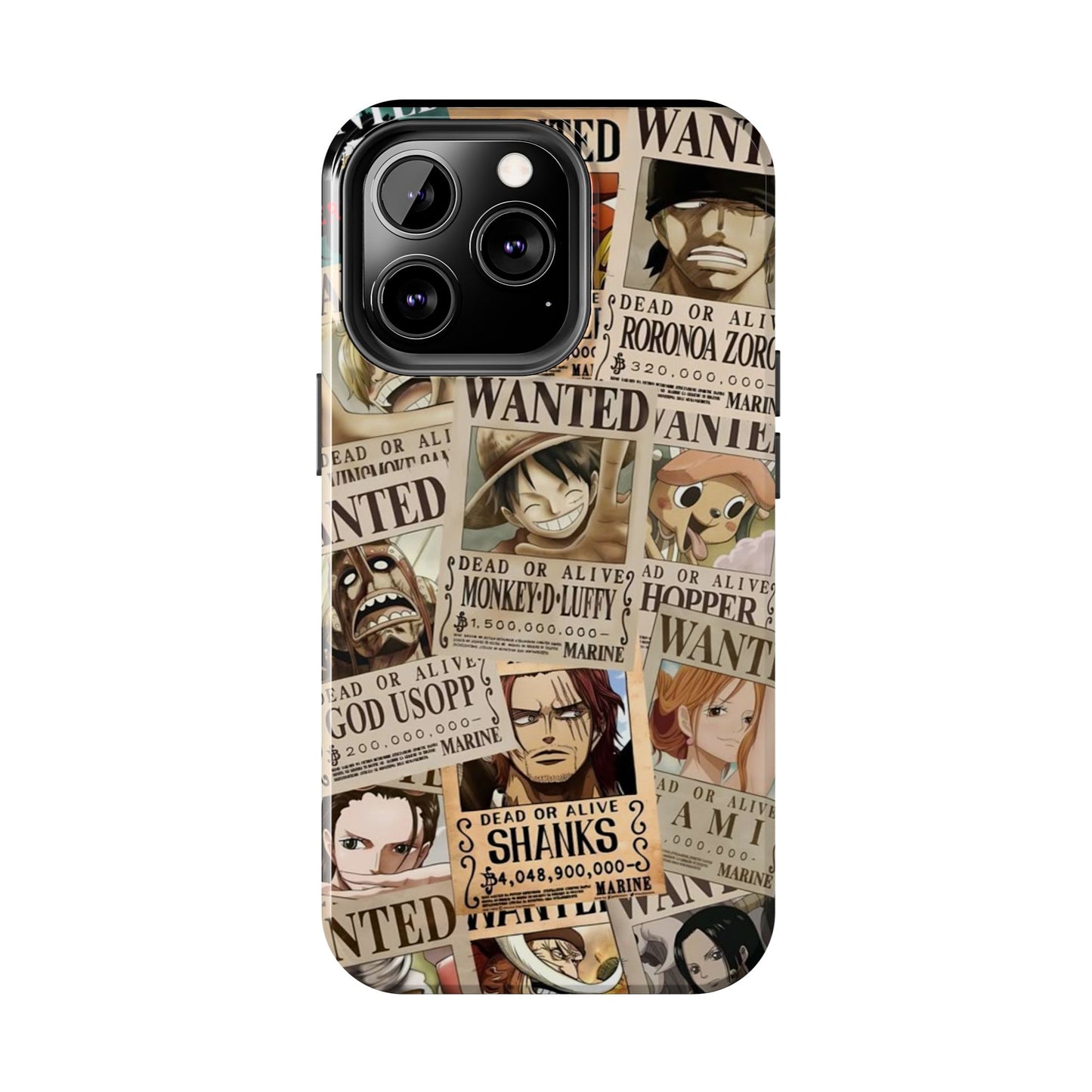 Anime-Inspired Tough Phone Case - Wanted Poster Design for One Piece Fans