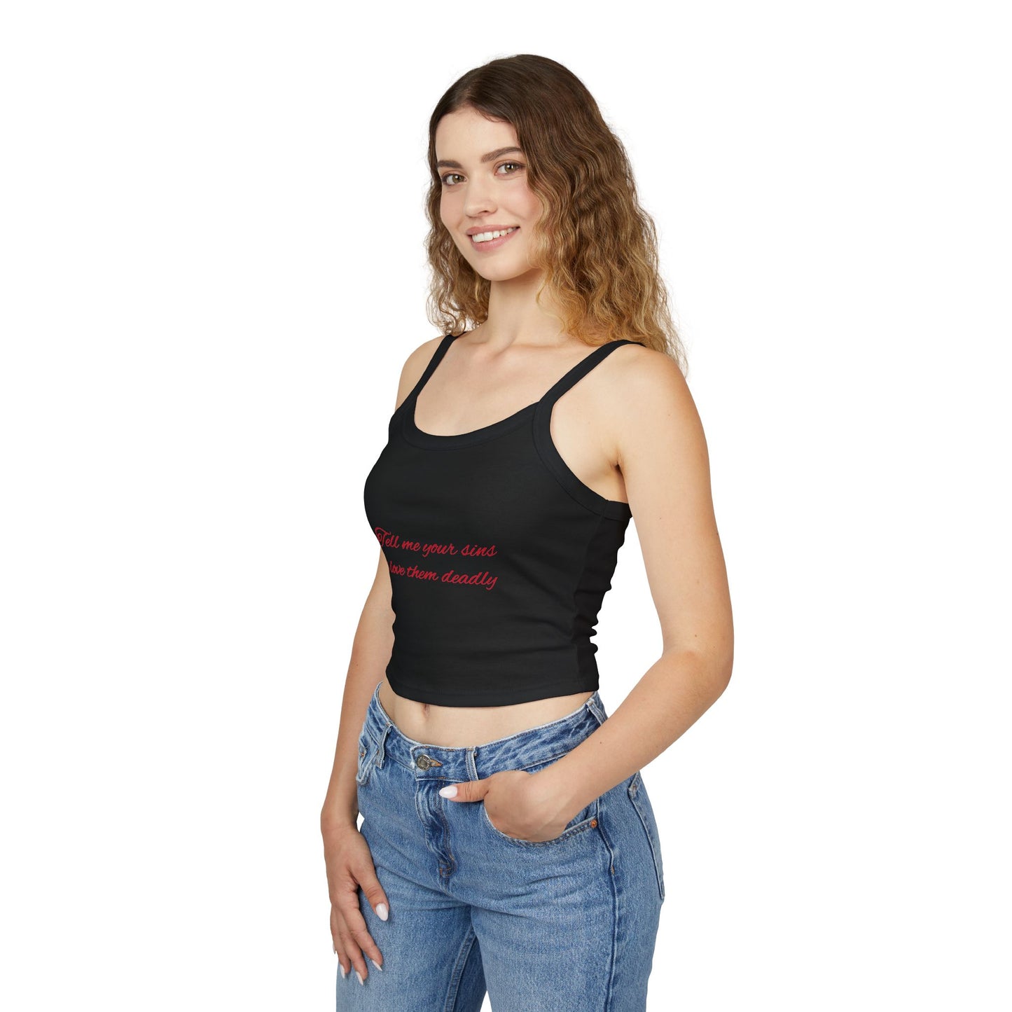 Spooky Vintage Women's Spaghetti Strap Tank Top, Halloween Top, Festival Wear, Summer Outfit, Edgy Fashion, Skull Design