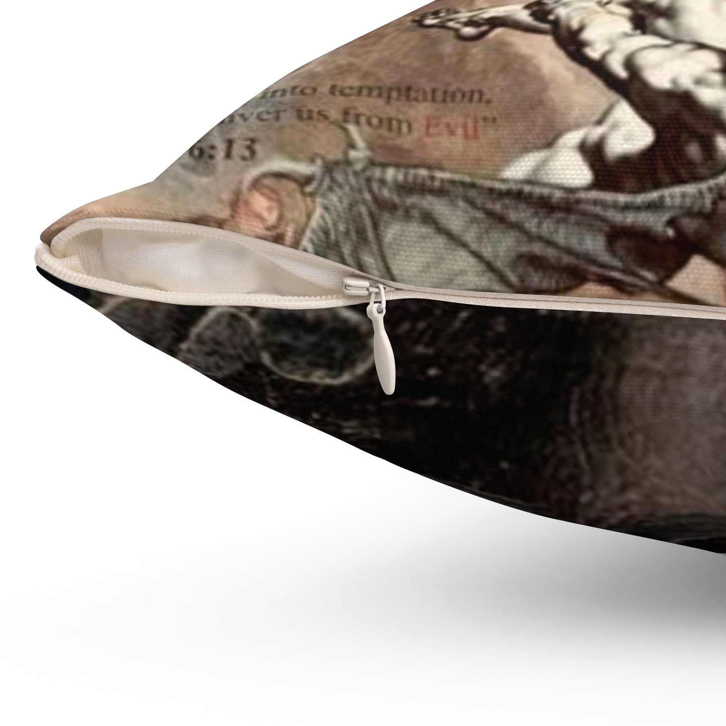 Spun Polyester Decorative Pillow - Spiritual Art Design with Luke 10:18
