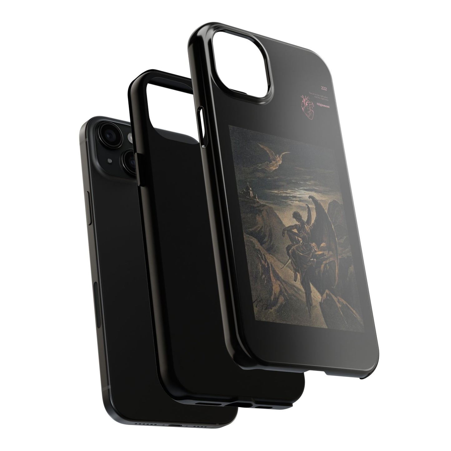 Artistic Tough Phone Case - Vintage Angel Design for Protection and Style