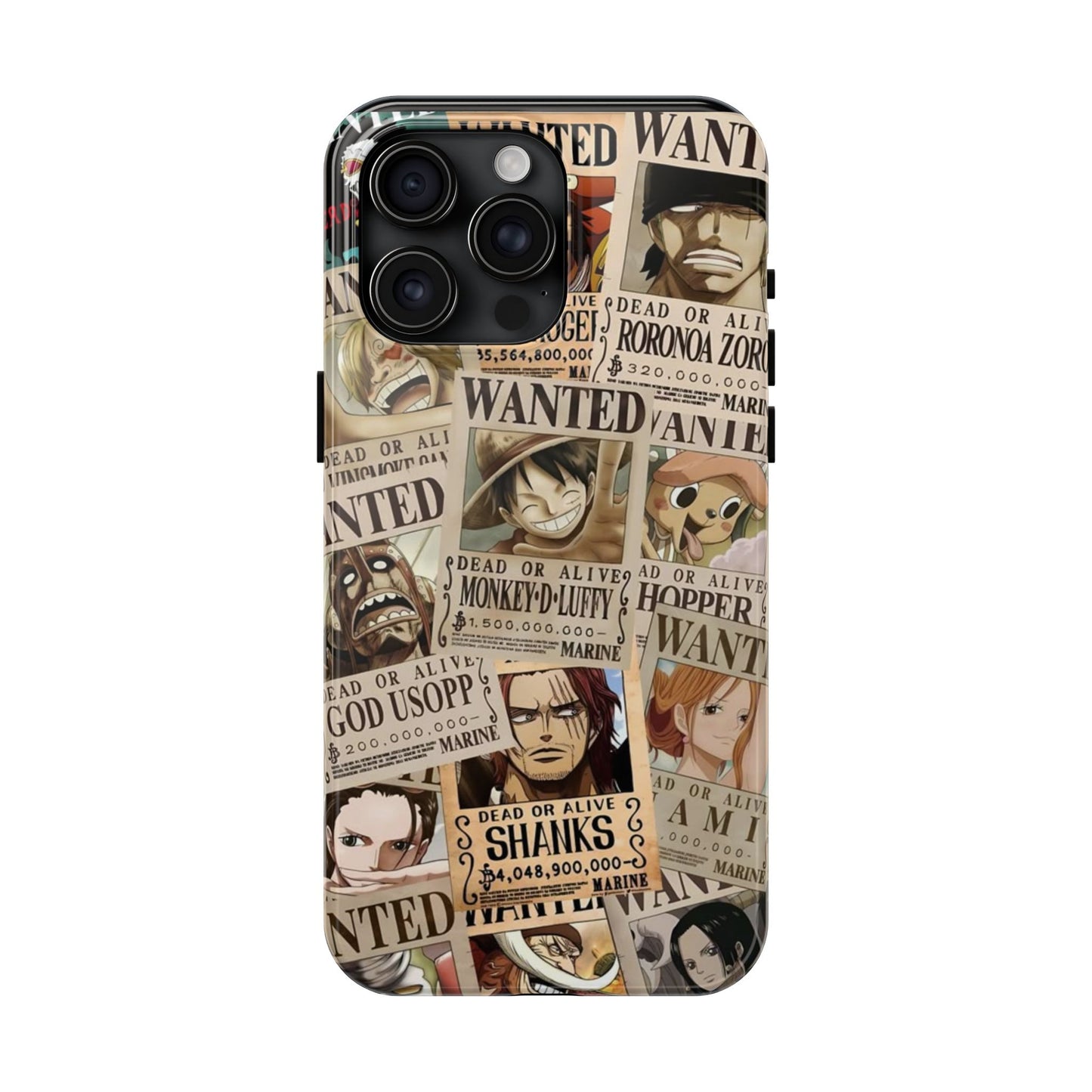 Anime-Inspired Tough Phone Case - Wanted Poster Design for One Piece Fans