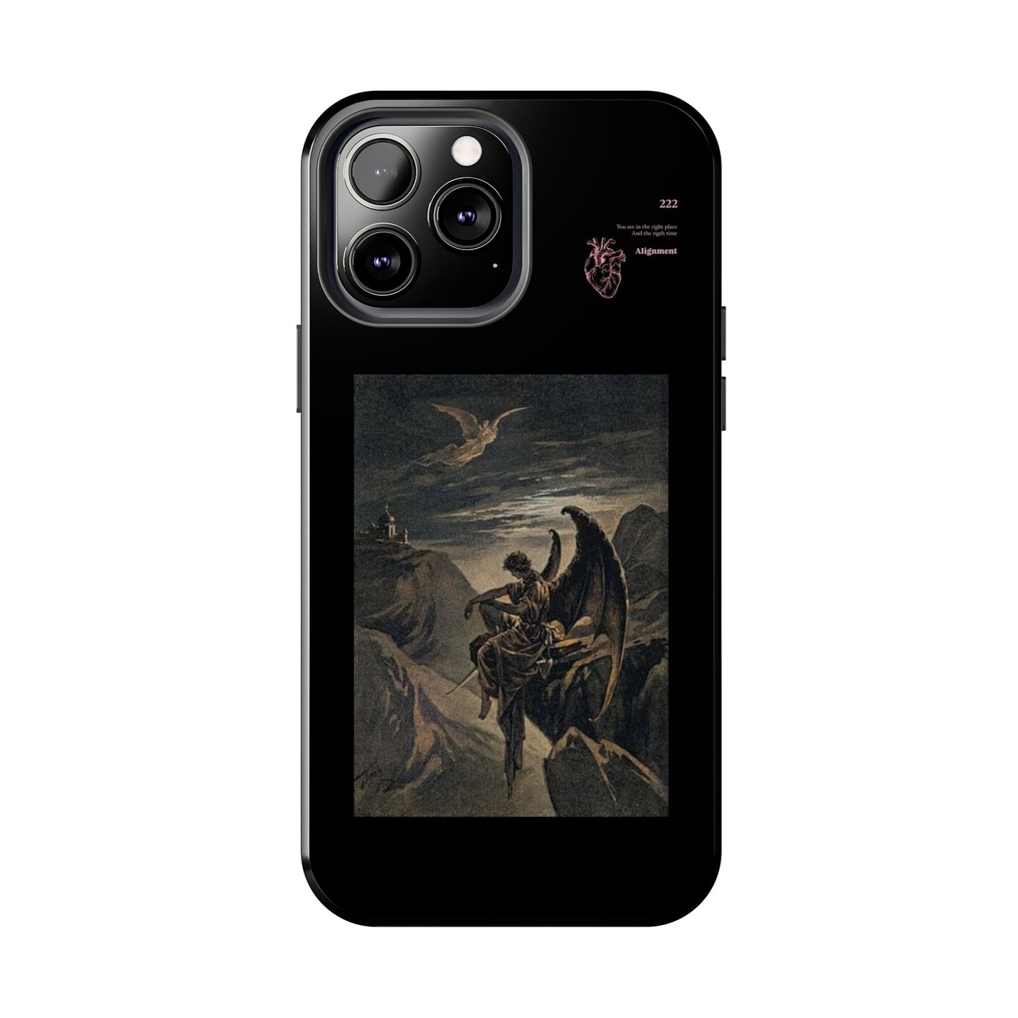 Artistic Tough Phone Case - Vintage Angel Design for Protection and Style
