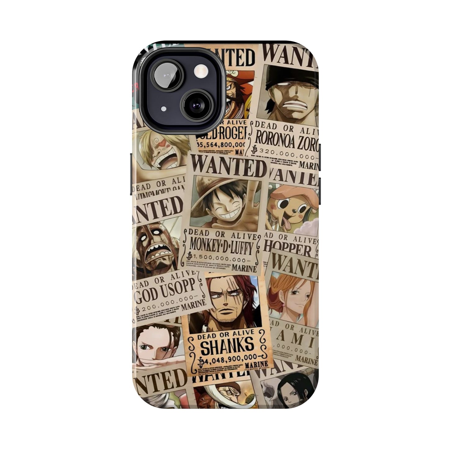 Anime-Inspired Tough Phone Case - Wanted Poster Design for One Piece Fans