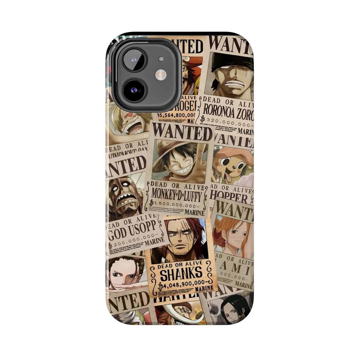 Anime-Inspired Tough Phone Case - Wanted Poster Design for One Piece Fans