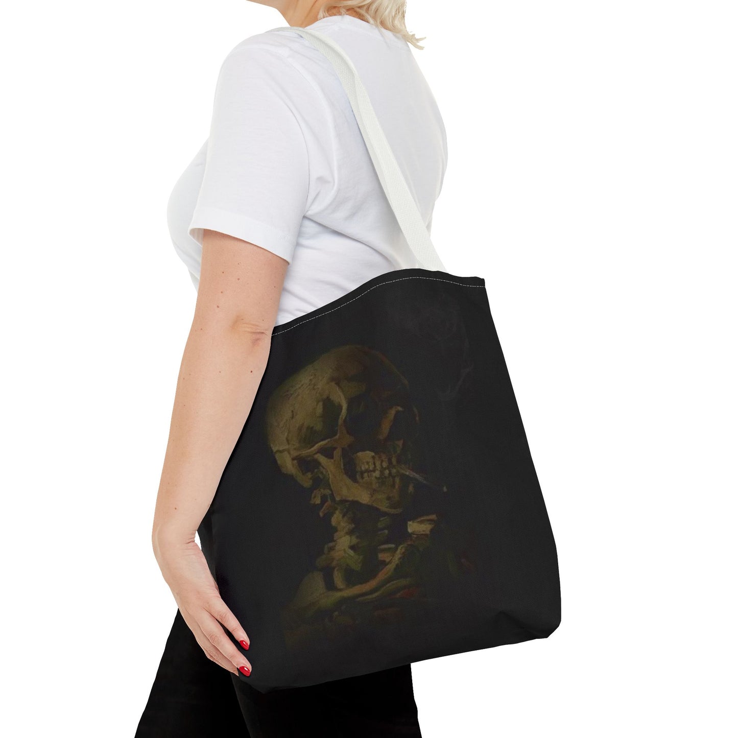 Gothic Skull Tote Bag - Dark Aesthetic Style for Halloween and Everyday Use