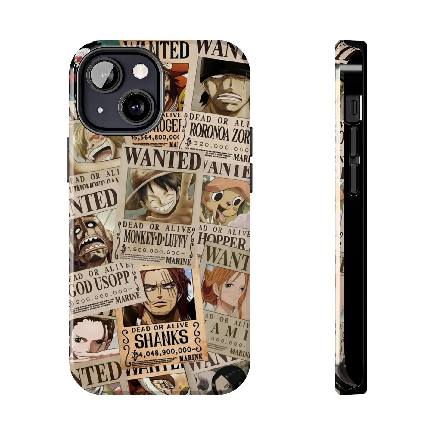 Anime-Inspired Tough Phone Case - Wanted Poster Design for One Piece Fans