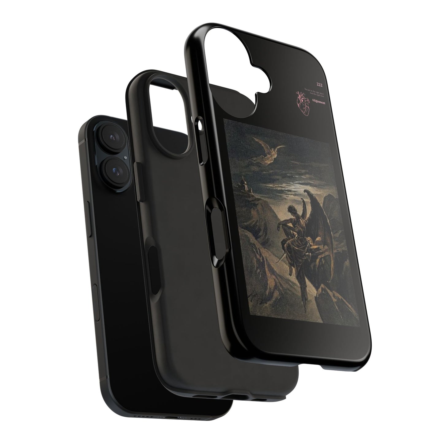Artistic Tough Phone Case - Vintage Angel Design for Protection and Style