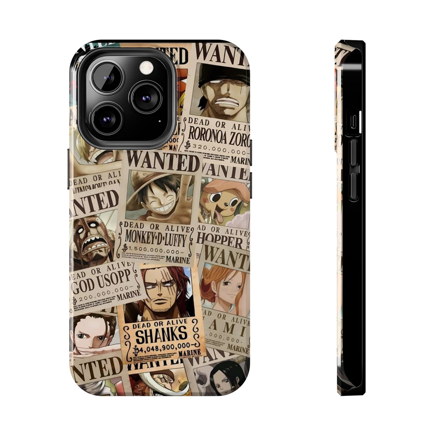 Anime-Inspired Tough Phone Case - Wanted Poster Design for One Piece Fans