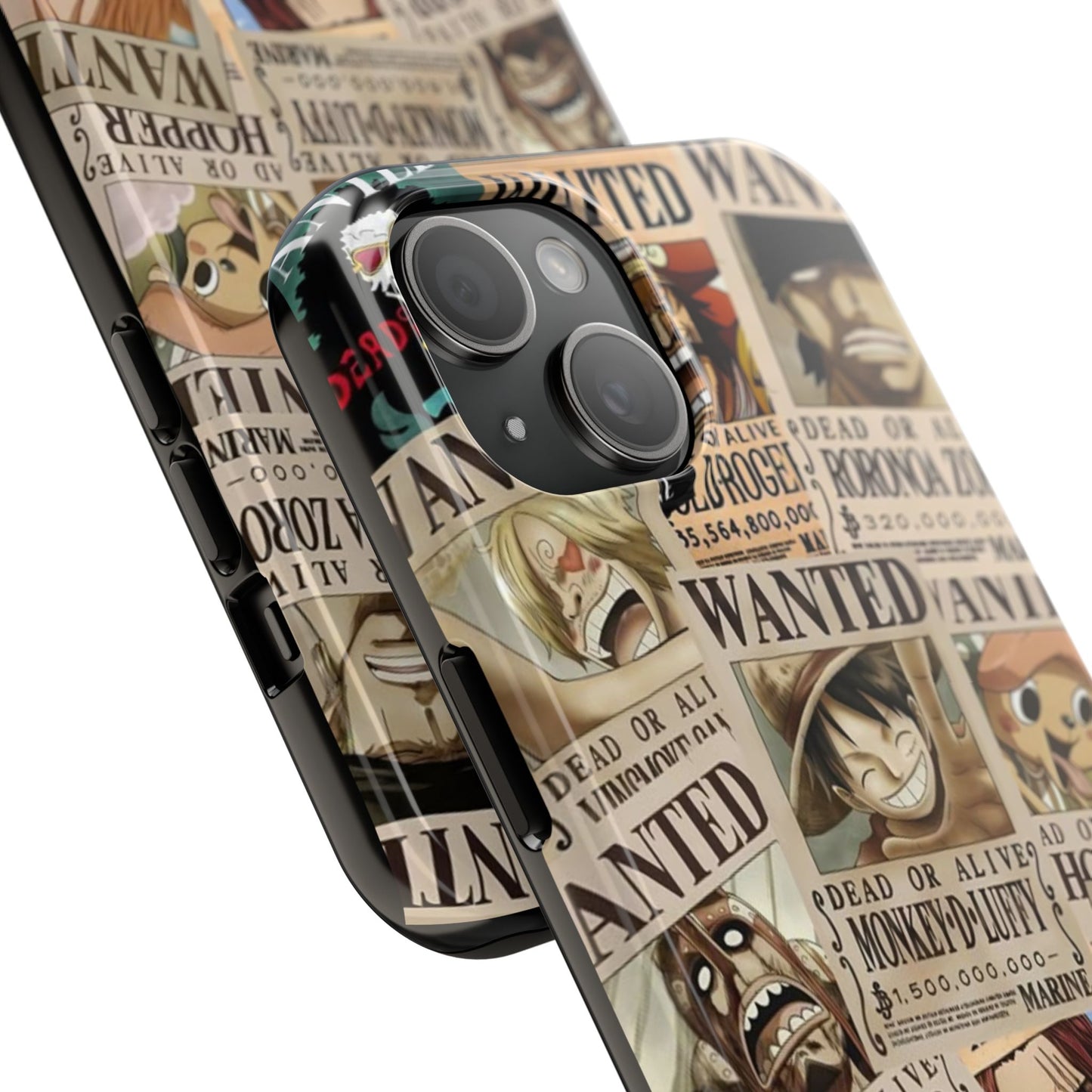 Anime-Inspired Tough Phone Case - Wanted Poster Design for One Piece Fans