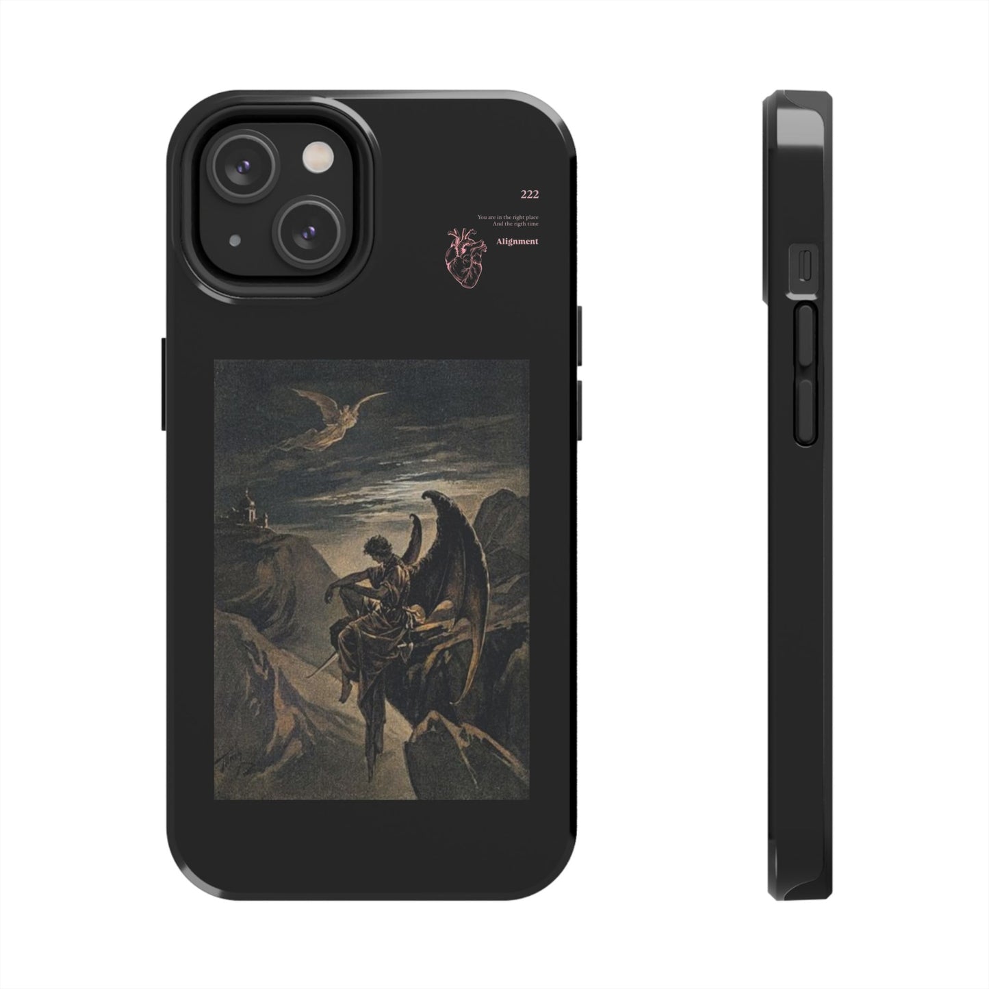 Artistic Tough Phone Case - Vintage Angel Design for Protection and Style