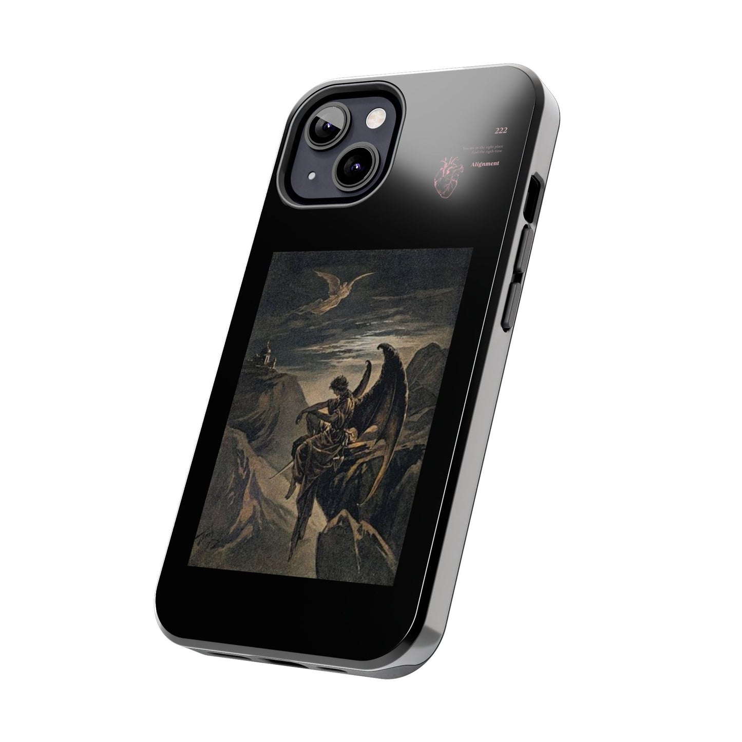 Artistic Tough Phone Case - Vintage Angel Design for Protection and Style