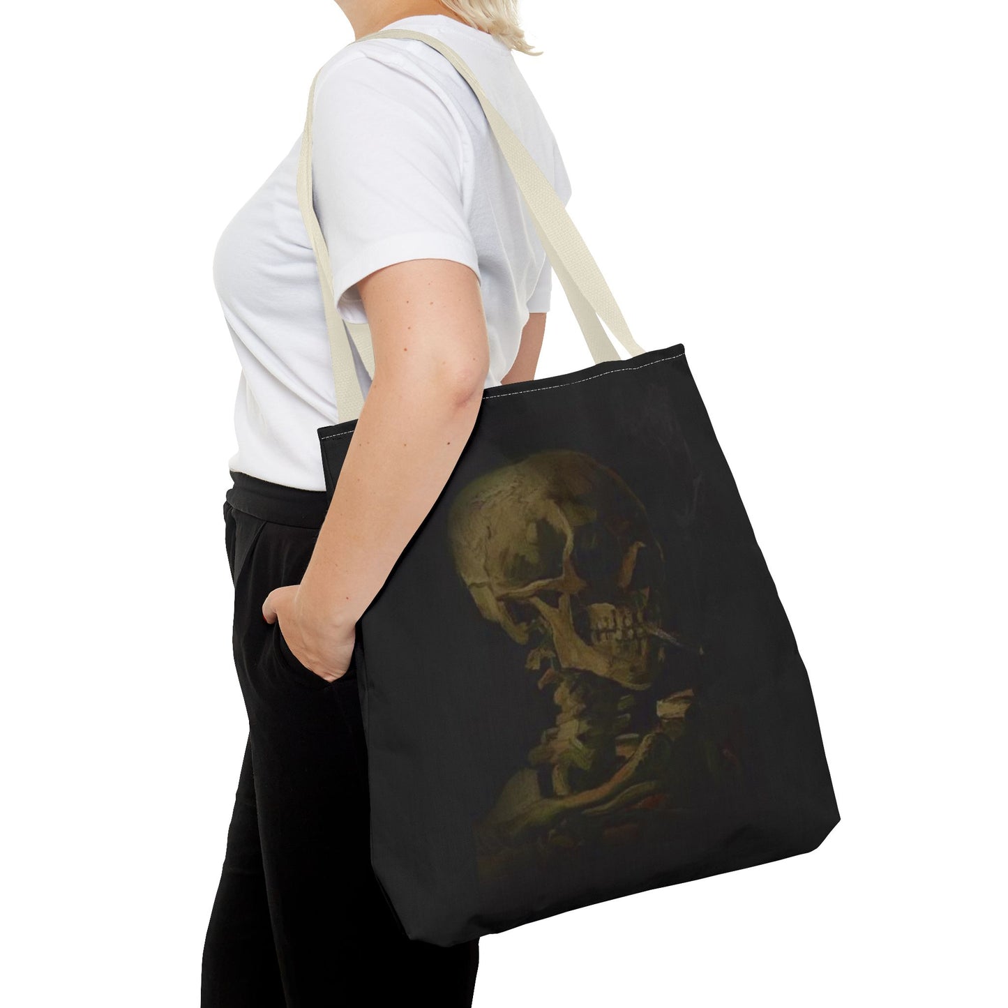 Gothic Skull Tote Bag - Dark Aesthetic Style for Halloween and Everyday Use