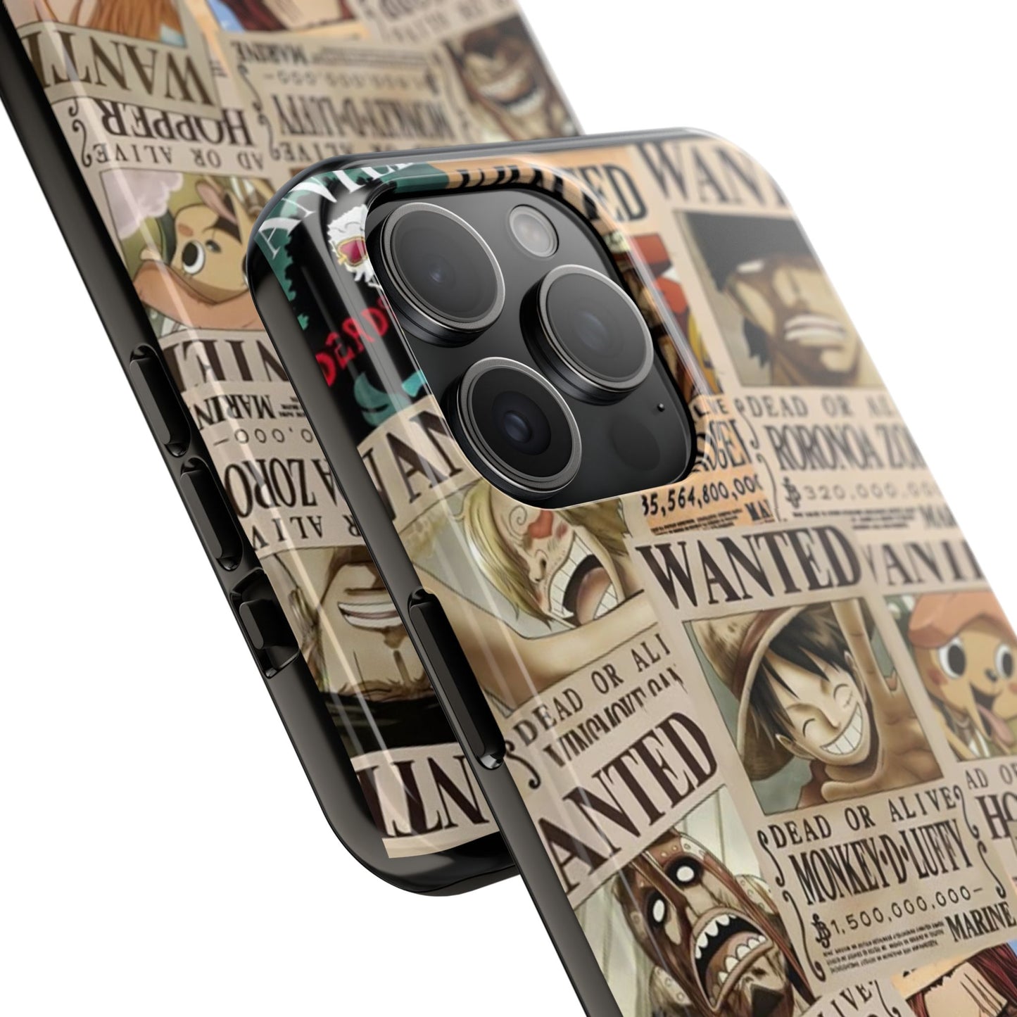 Anime-Inspired Tough Phone Case - Wanted Poster Design for One Piece Fans
