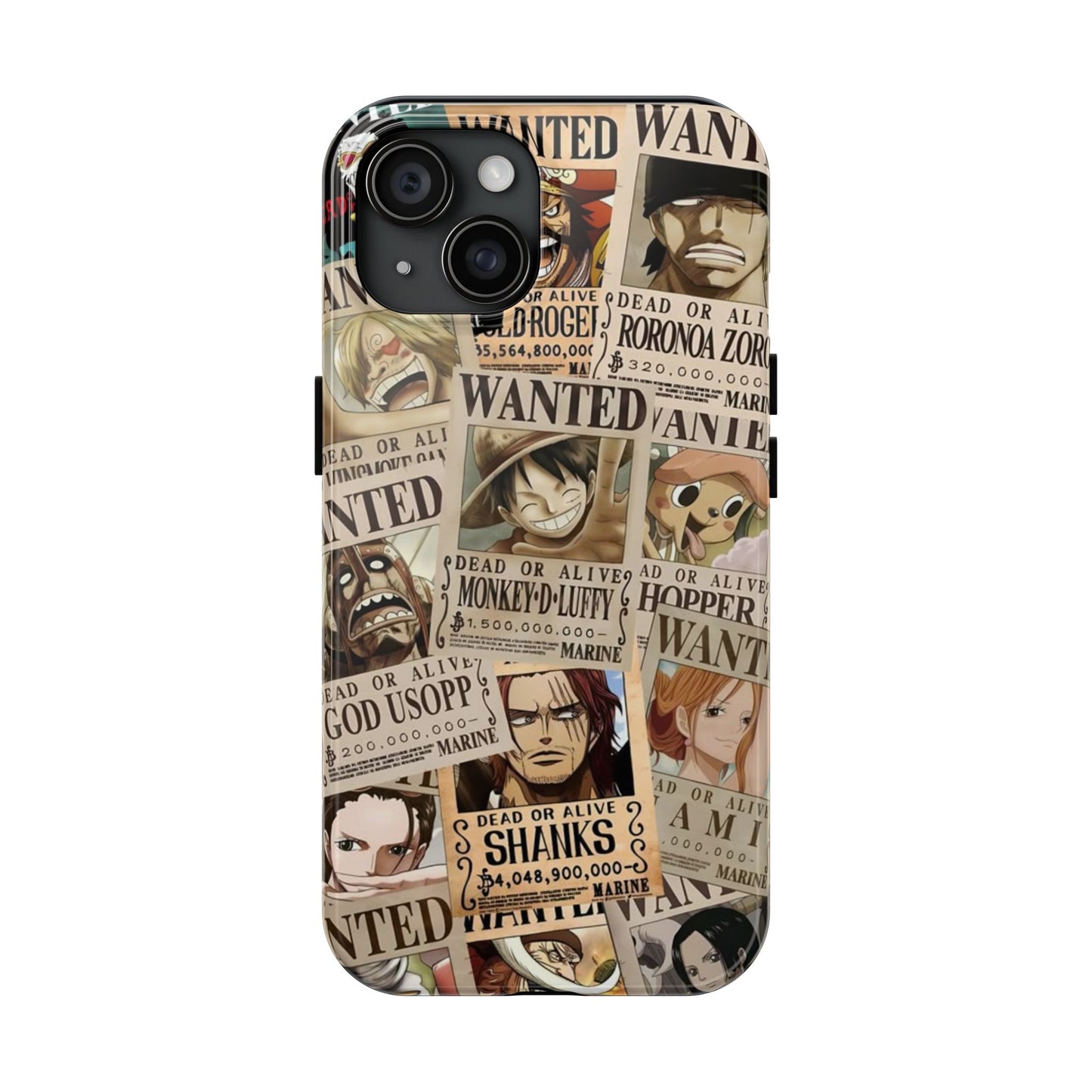 Anime-Inspired Tough Phone Case - Wanted Poster Design for One Piece Fans