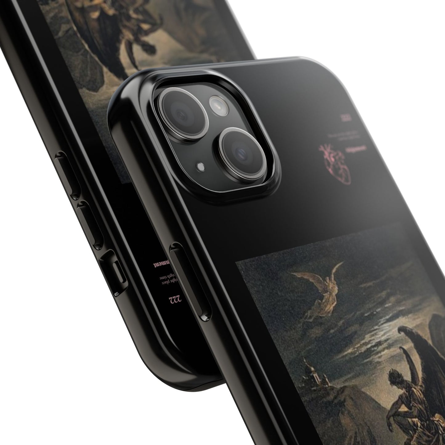 Artistic Tough Phone Case - Vintage Angel Design for Protection and Style