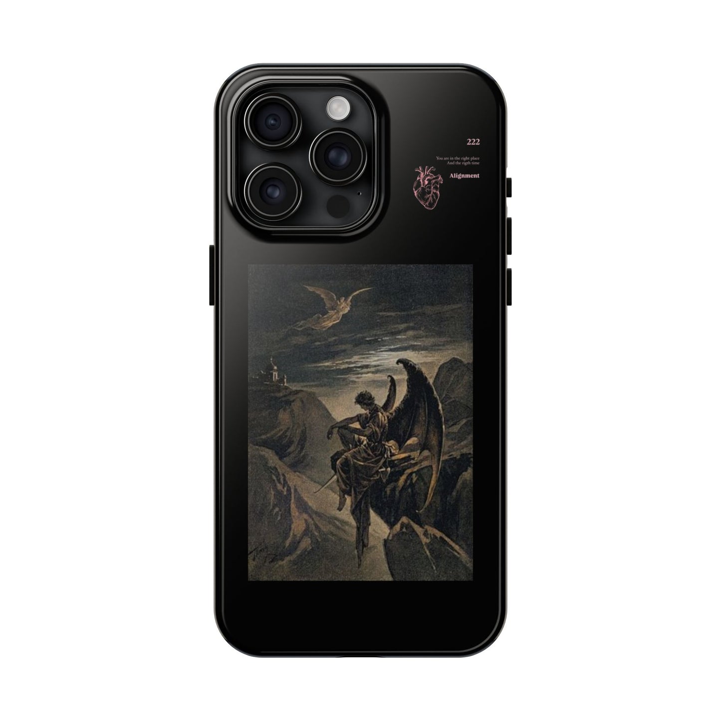 Artistic Tough Phone Case - Vintage Angel Design for Protection and Style