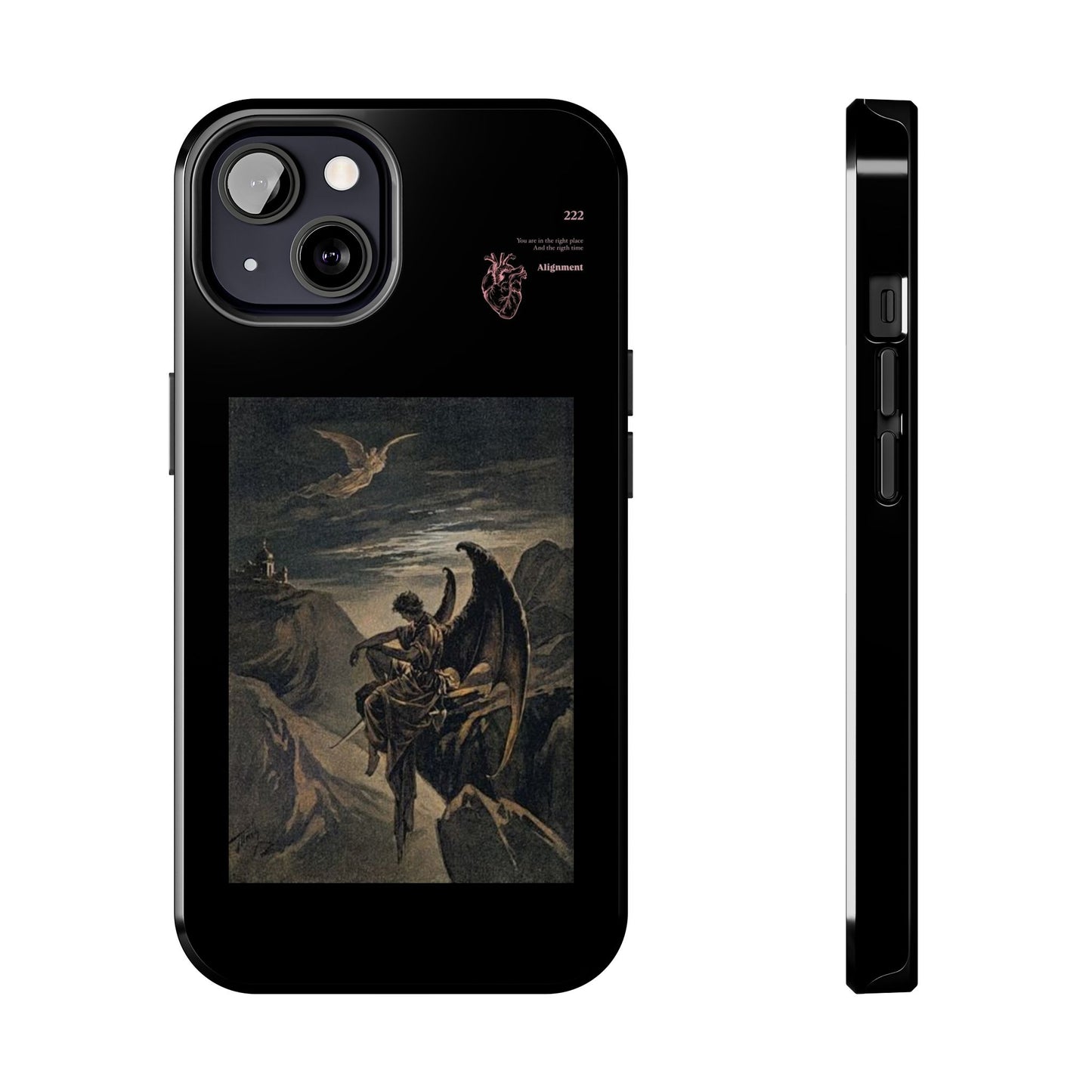 Artistic Tough Phone Case - Vintage Angel Design for Protection and Style