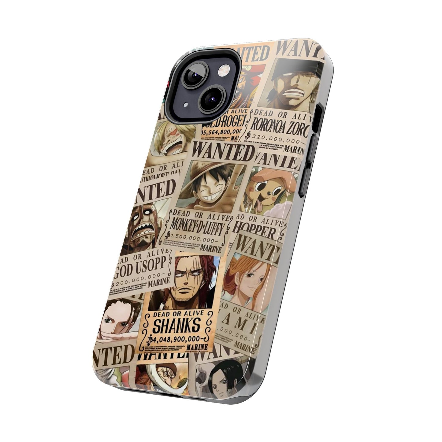 Anime-Inspired Tough Phone Case - Wanted Poster Design for One Piece Fans