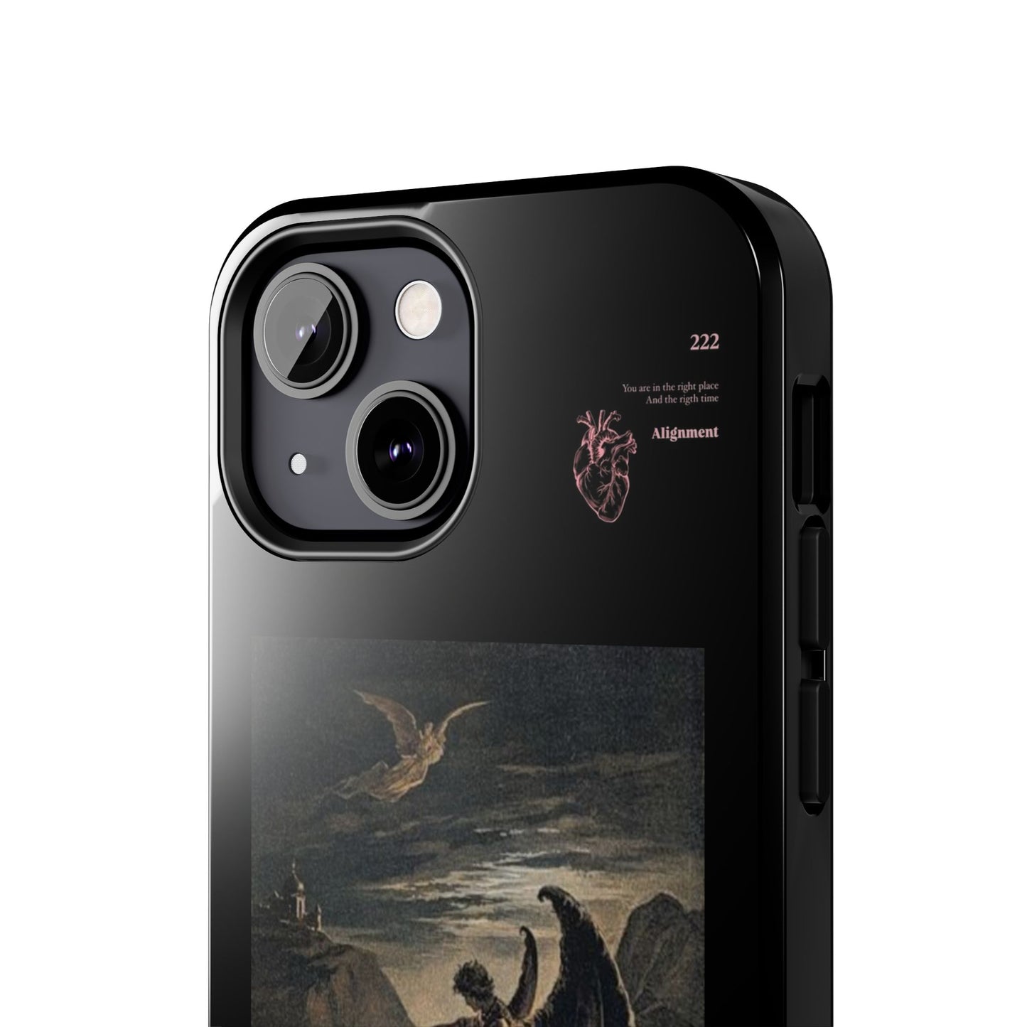 Artistic Tough Phone Case - Vintage Angel Design for Protection and Style