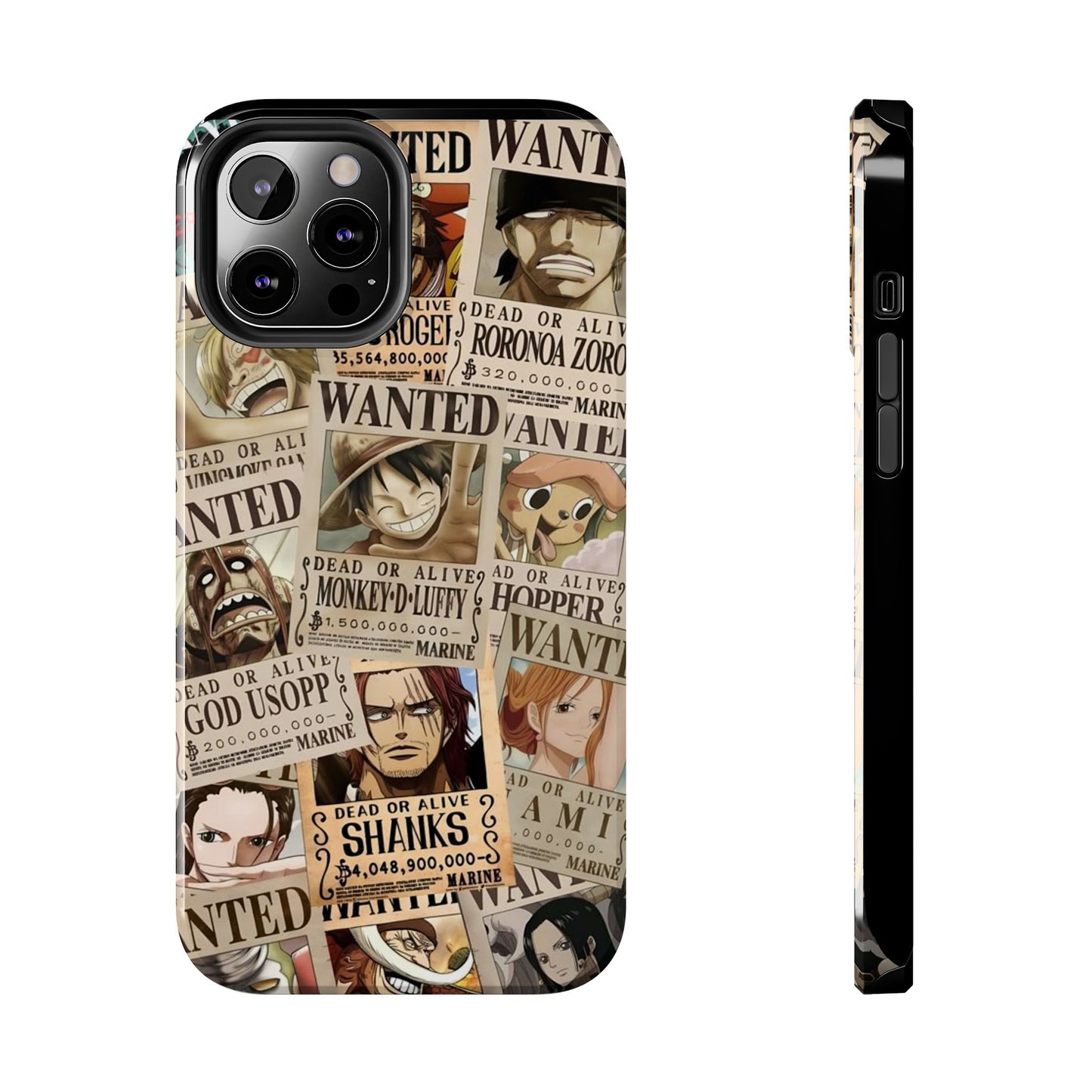 Anime-Inspired Tough Phone Case - Wanted Poster Design for One Piece Fans