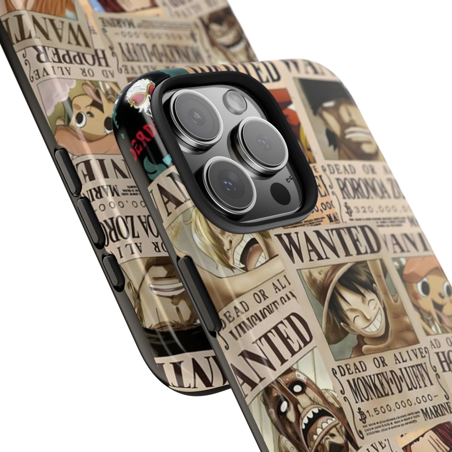 Anime-Inspired Tough Phone Case - Wanted Poster Design for One Piece Fans