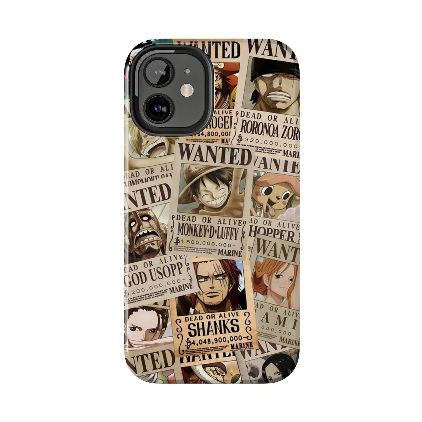 Anime-Inspired Tough Phone Case - Wanted Poster Design for One Piece Fans