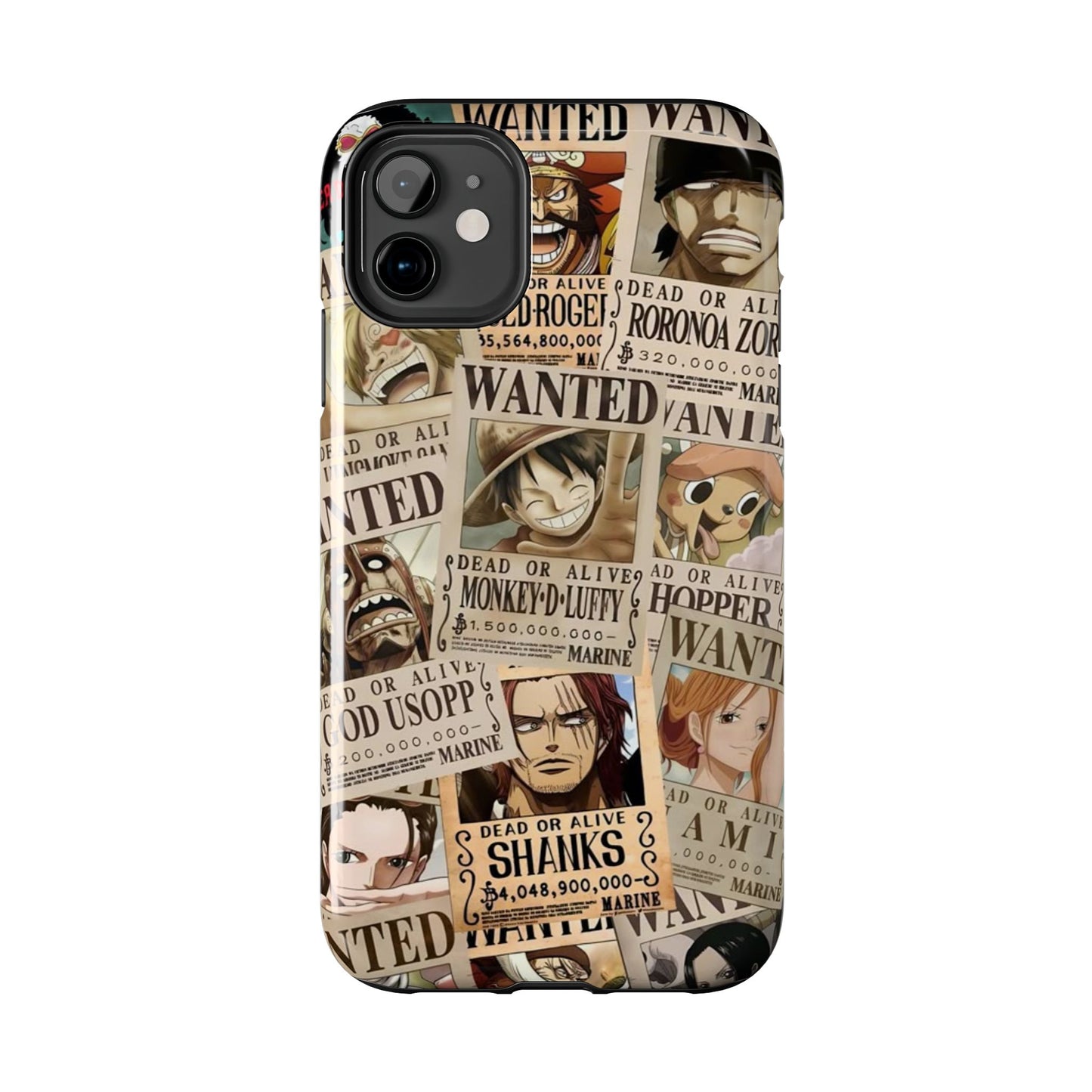 Anime-Inspired Tough Phone Case - Wanted Poster Design for One Piece Fans