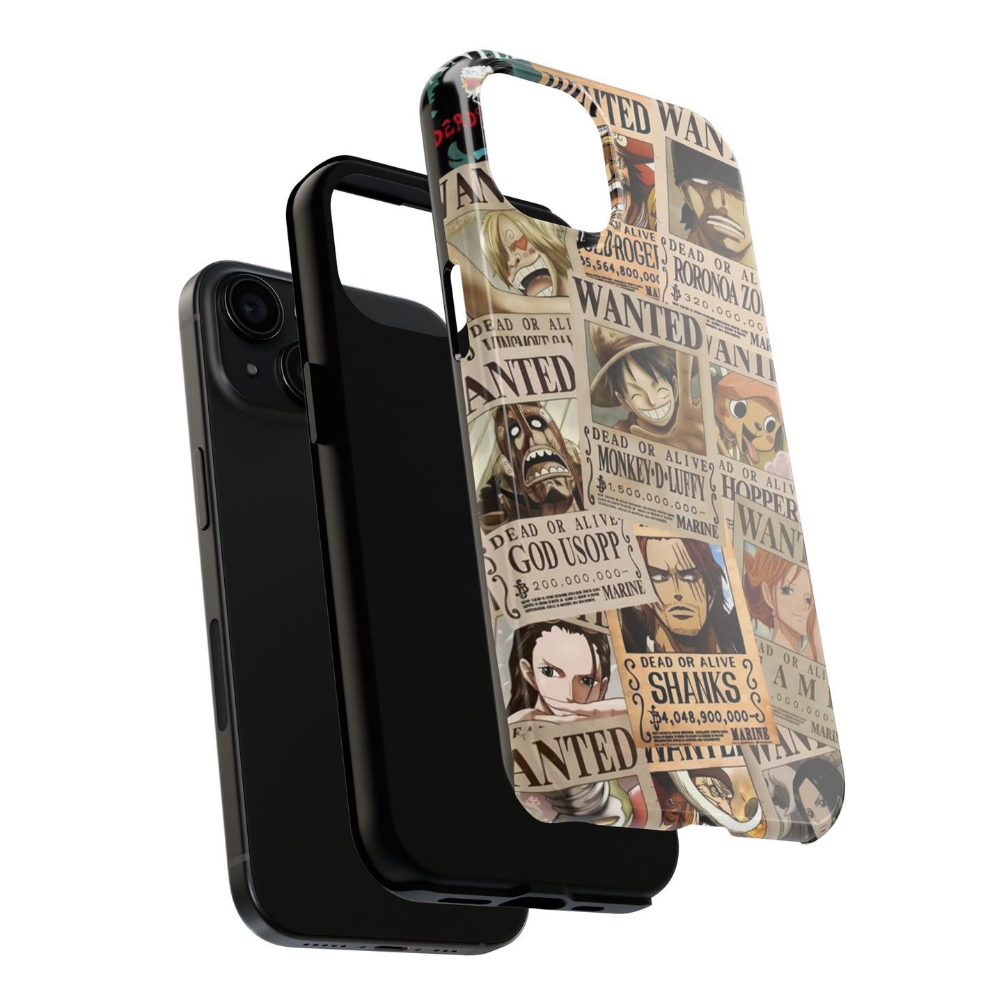 Anime-Inspired Tough Phone Case - Wanted Poster Design for One Piece Fans