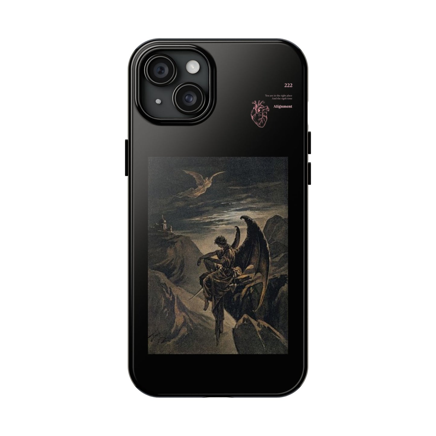 Artistic Tough Phone Case - Vintage Angel Design for Protection and Style