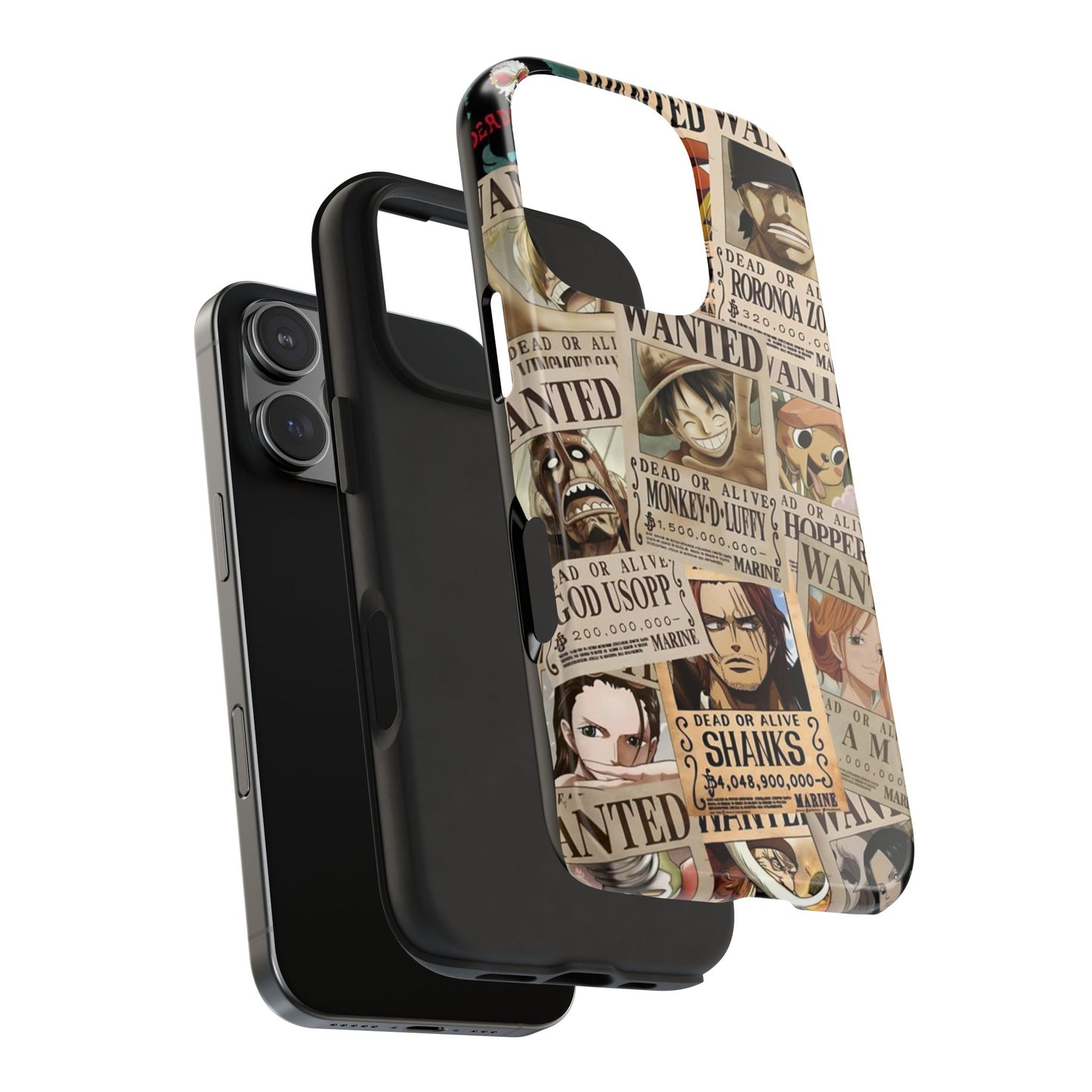 Anime-Inspired Tough Phone Case - Wanted Poster Design for One Piece Fans