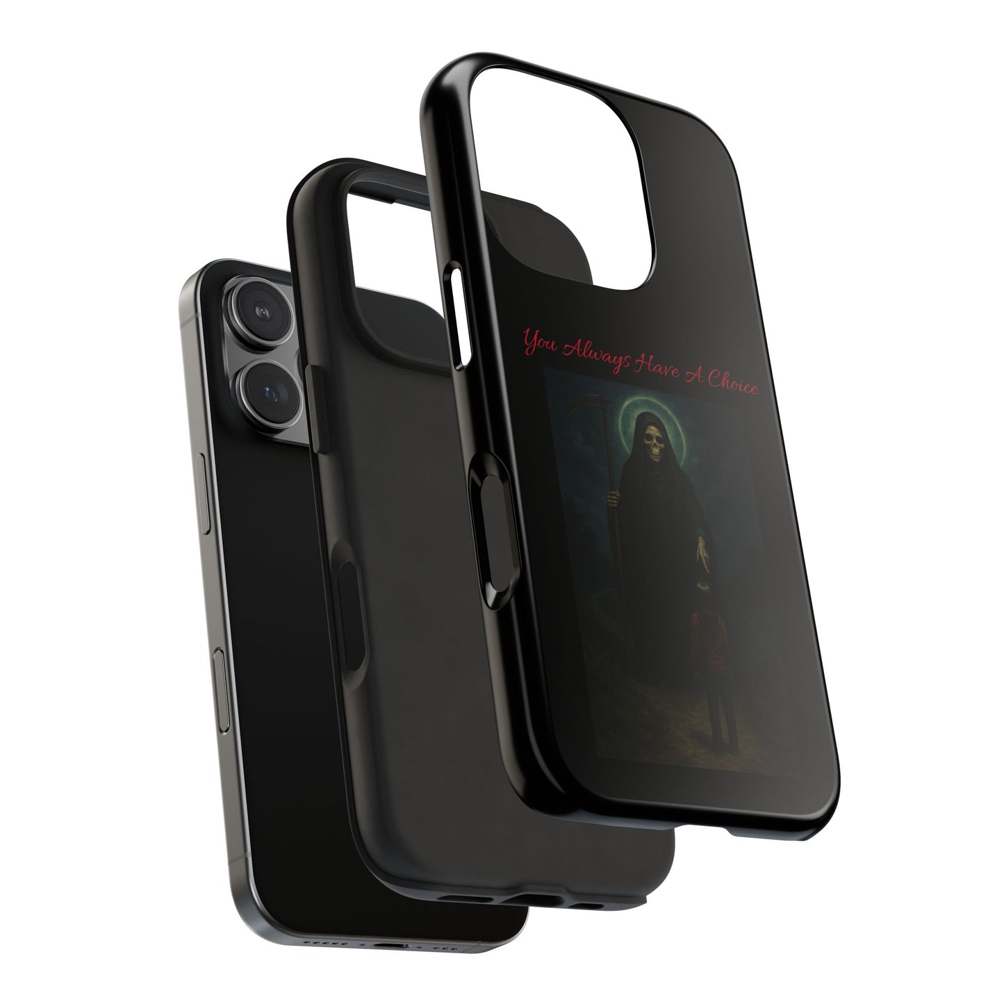 Gothic Tough Phone Case - You Always Have a Choice, Phone Cover, Dark Art Accessory, Unique Gift for Halloween, Edgy Phone Protection