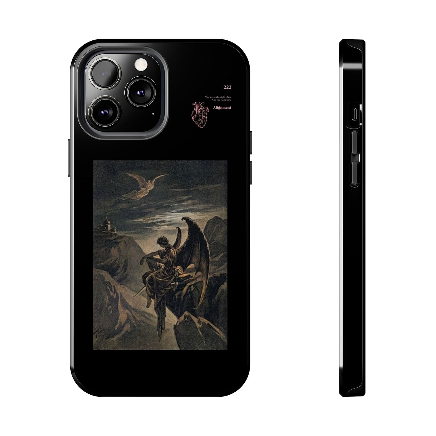 Artistic Tough Phone Case - Vintage Angel Design for Protection and Style