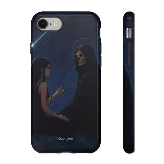Skeletal Love Phone Case, Gothic Phone Cover, Death Themed Gift, Dark Aesthetic, Unique Cell Phone Accessories