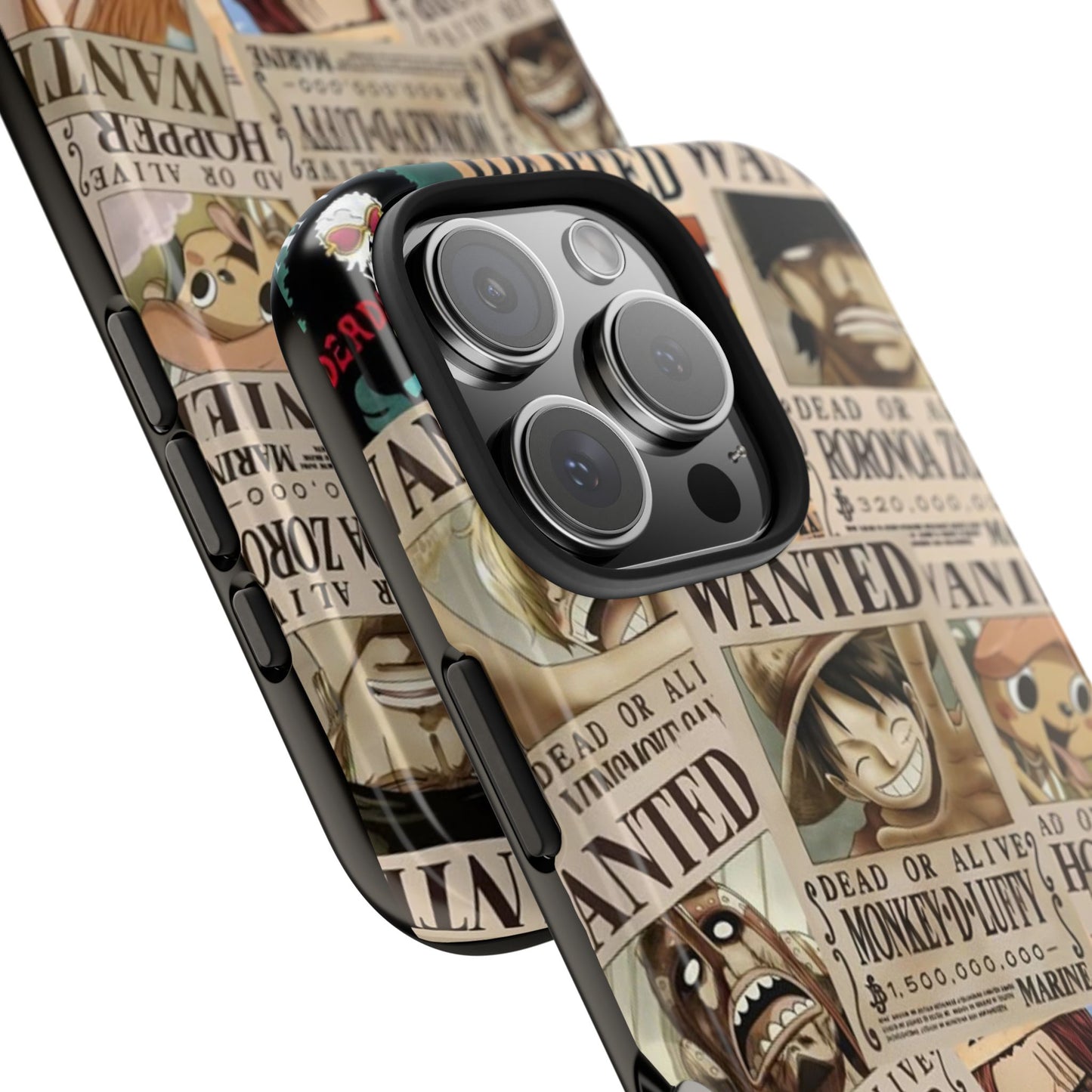 Anime-Inspired Tough Phone Case - Wanted Poster Design for One Piece Fans
