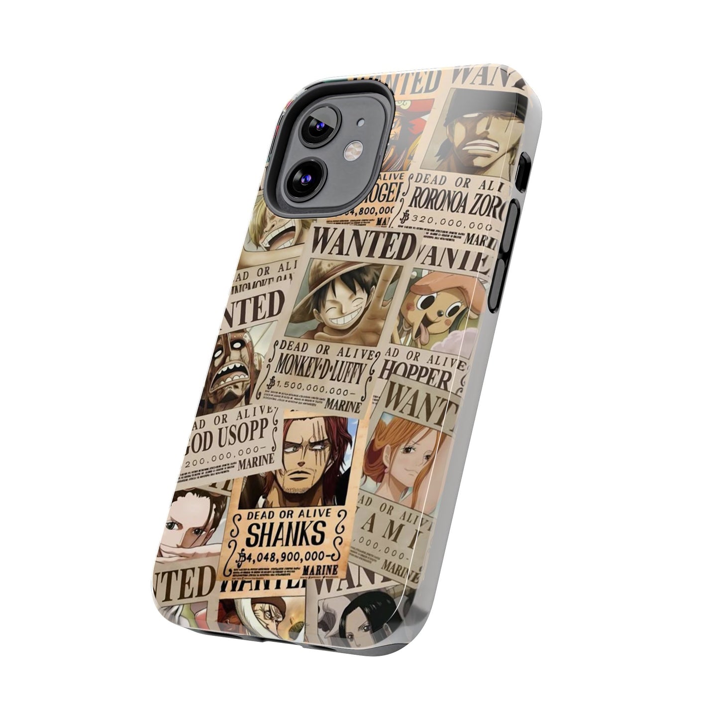 Anime-Inspired Tough Phone Case - Wanted Poster Design for One Piece Fans