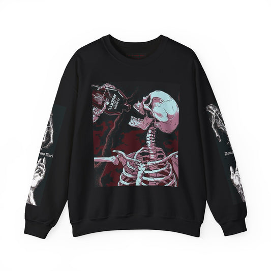 Unisex Heavy Blend™ Crewneck Sweatshirt - Edgy Graphic Design with Skull & Cat