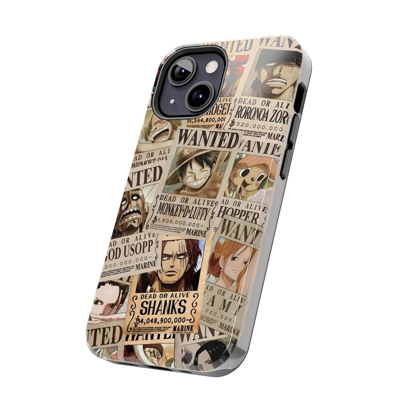 Anime-Inspired Tough Phone Case - Wanted Poster Design for One Piece Fans