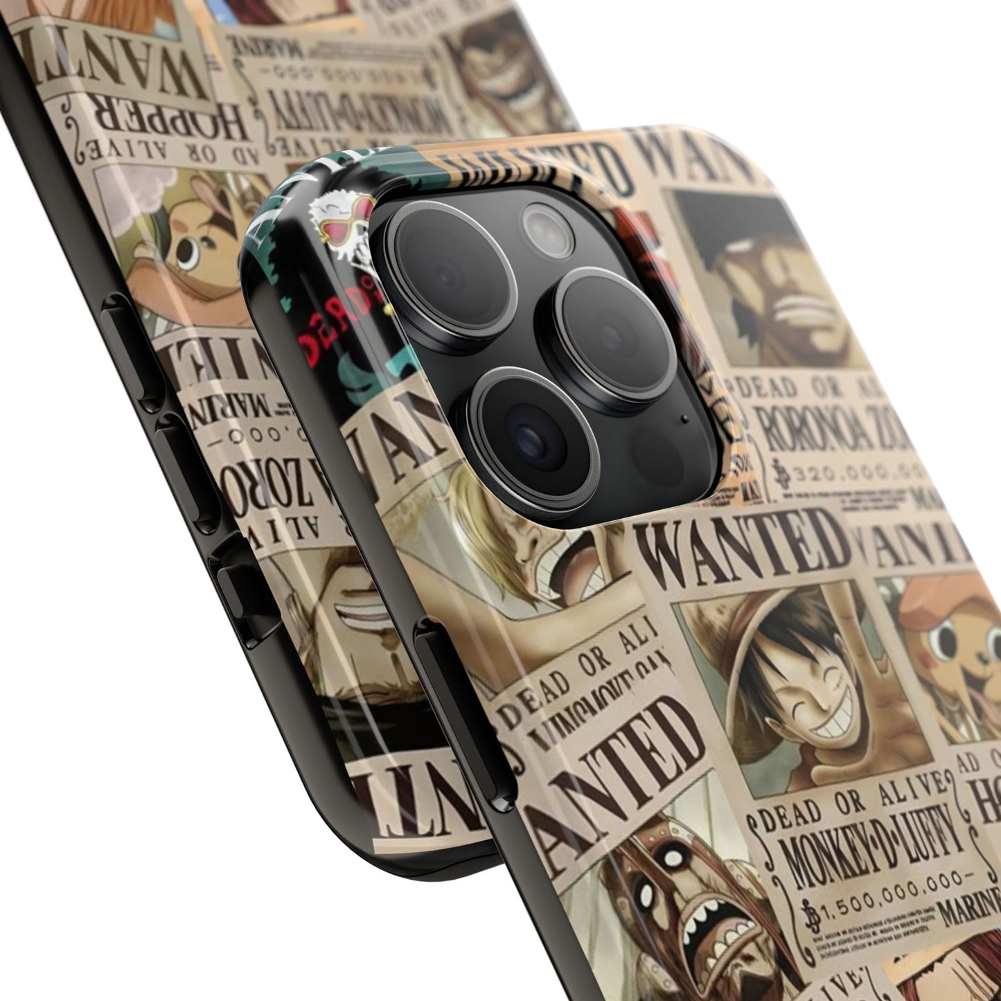 Anime-Inspired Tough Phone Case - Wanted Poster Design for One Piece Fans