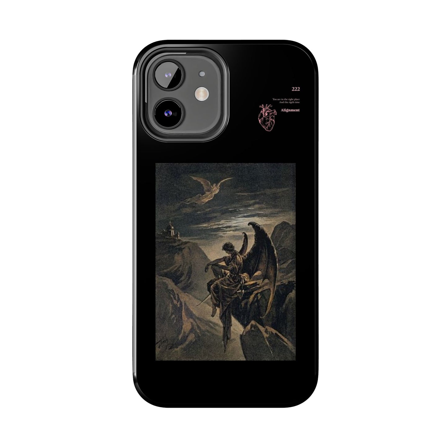 Artistic Tough Phone Case - Vintage Angel Design for Protection and Style