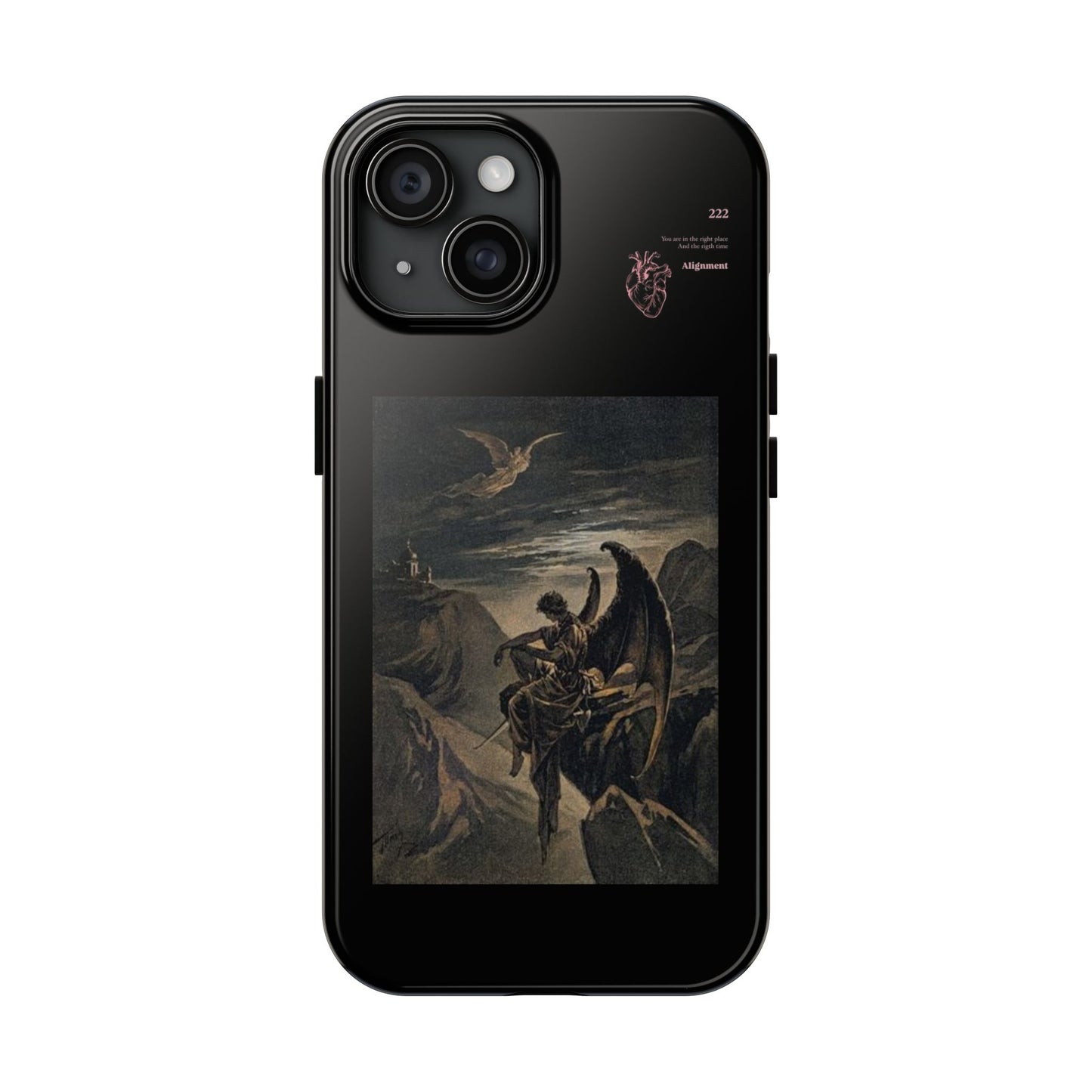 Artistic Tough Phone Case - Vintage Angel Design for Protection and Style