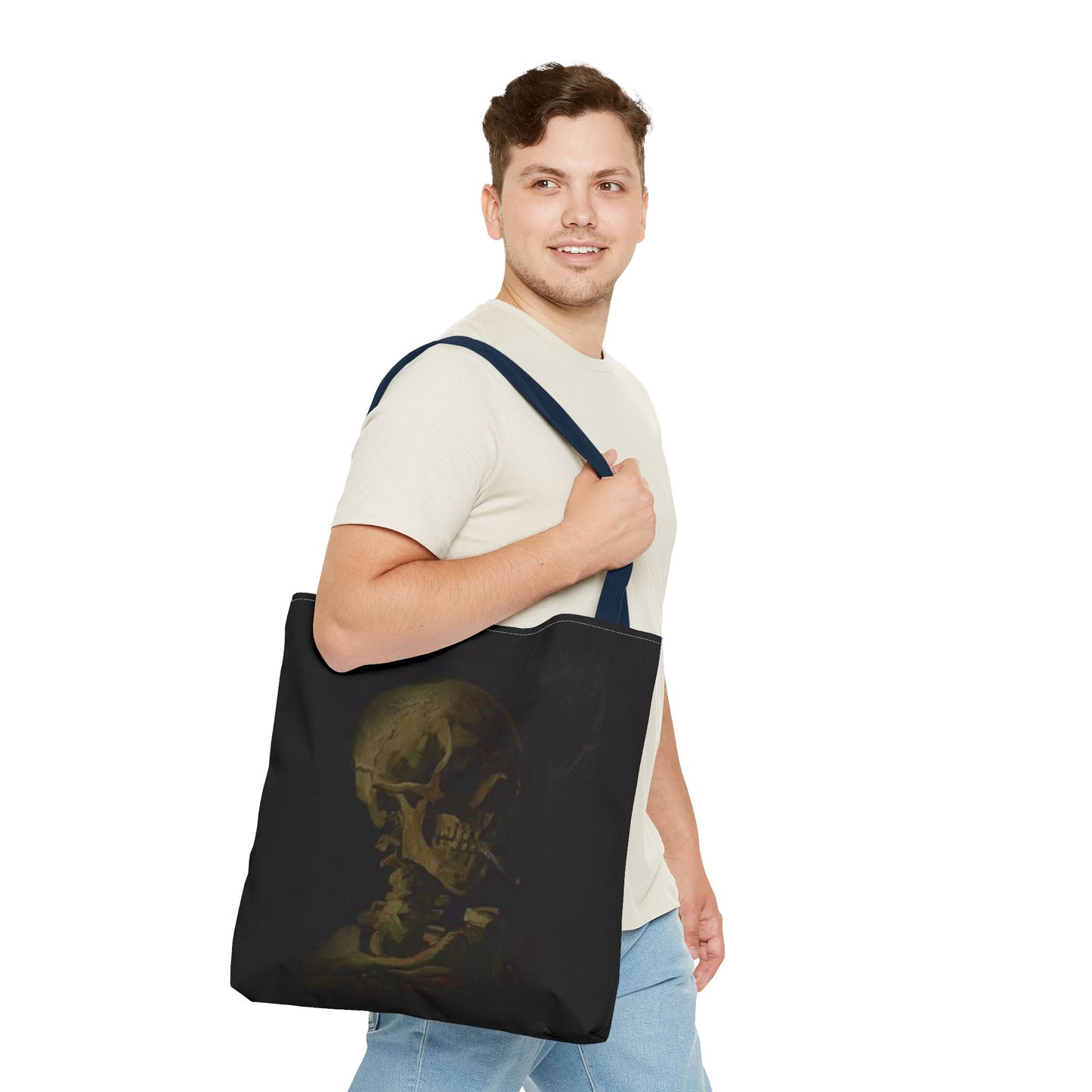 Gothic Skull Tote Bag - Dark Aesthetic Style for Halloween and Everyday Use
