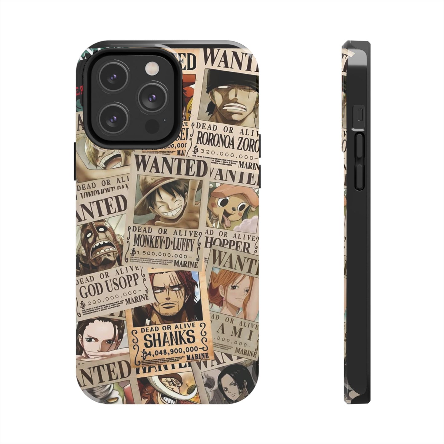 Anime-Inspired Tough Phone Case - Wanted Poster Design for One Piece Fans