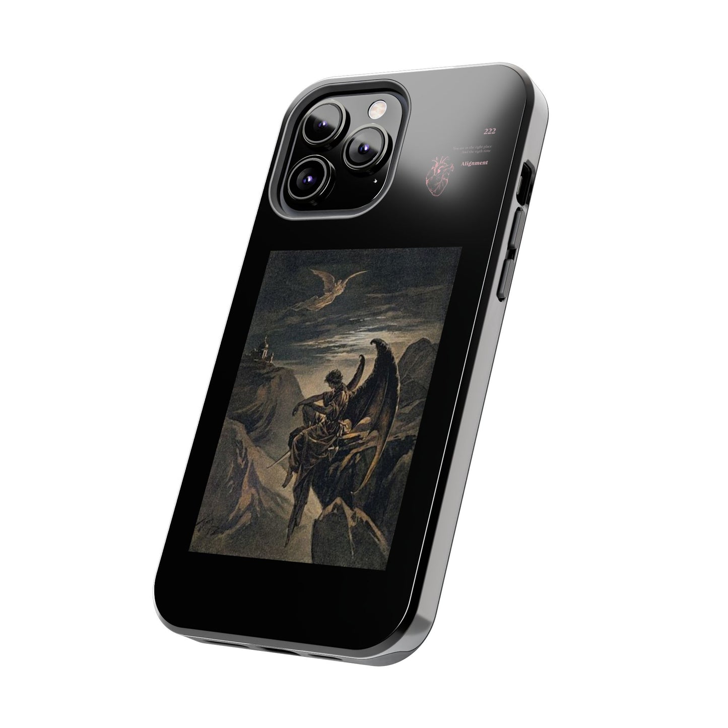 Artistic Tough Phone Case - Vintage Angel Design for Protection and Style